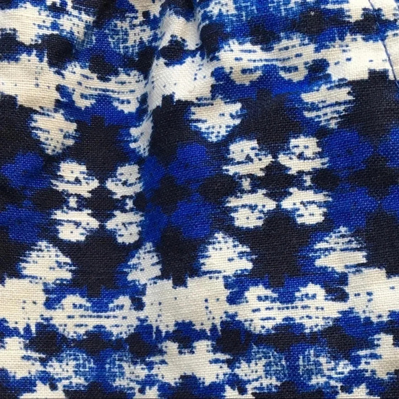J. Crew Factory Blue Boho Printed Linen Blend Shorts Women’s Size 10 - Picture 2 of 6